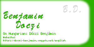 benjamin doczi business card