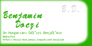 benjamin doczi business card